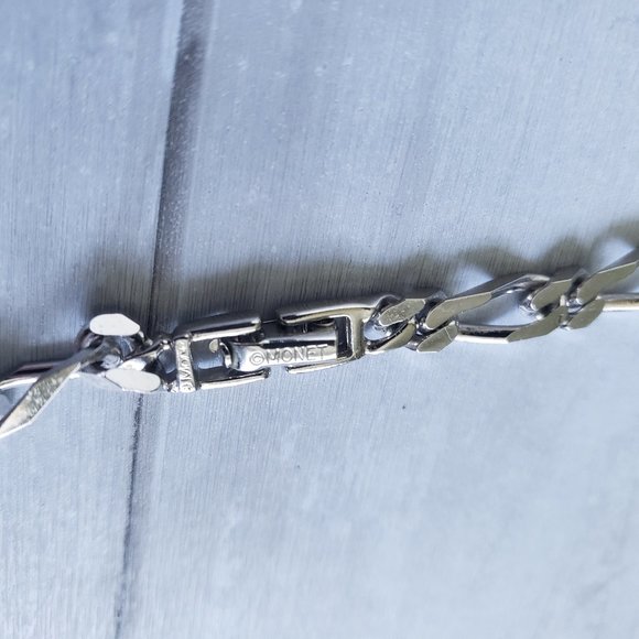 MONET Vintage Chunky Silver Tone Necklace 30-inch Bold Figaro Chunky Chain - Picture 7 of 10